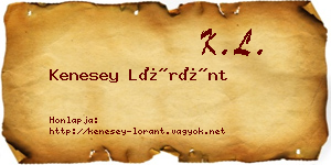 Kenesey Lóránt névjegykártya
