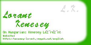 lorant kenesey business card